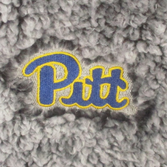 Pittsburgh University Sweatshirt Women's Medium‎ Gray Plush Fleece 1/2 Snap - Picture 5 of 8